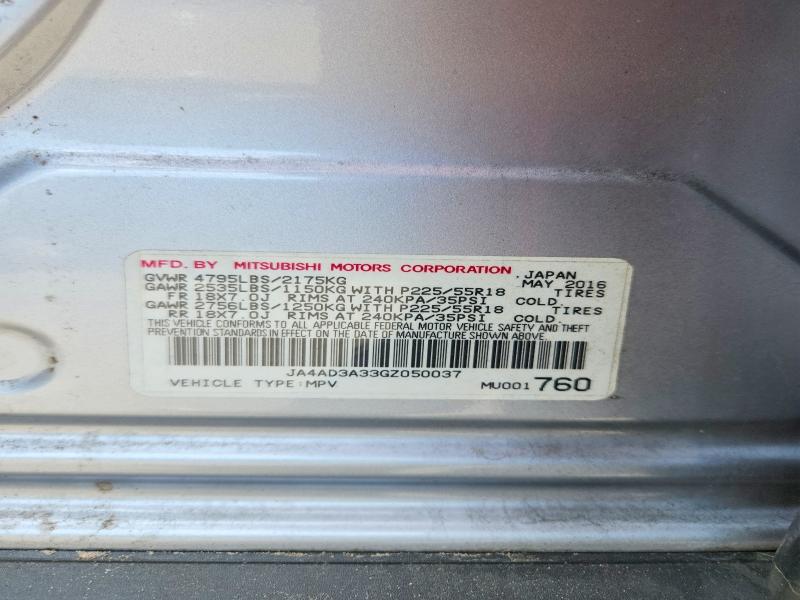 Продаж на аукціоні авто 2016 Mitsubishi Outlander, vin: JA4AD3A33GZ050037, номер лоту: 48117006