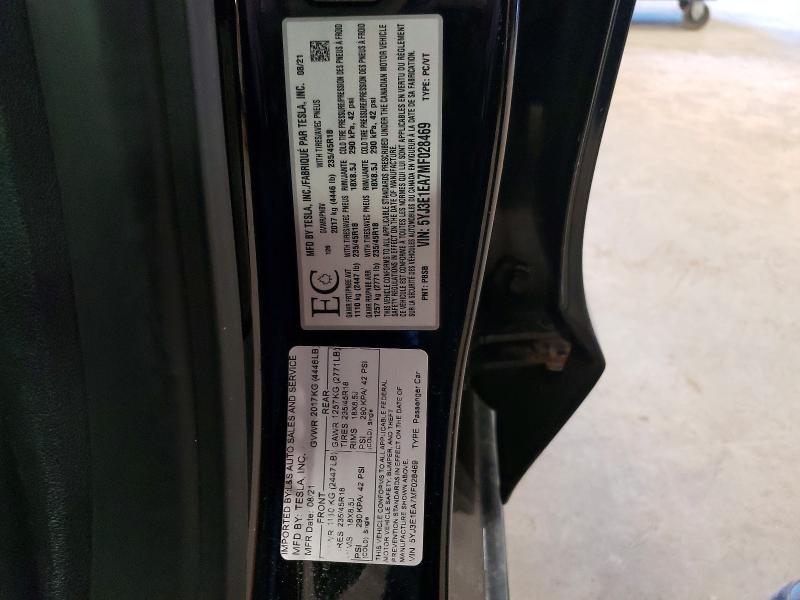 Aukcja sprzedaży 2021 Tesla Model 3, vin: 5YJ3E1EA7MF028469, numer aukcji: 46358936