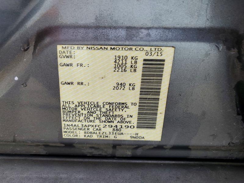 45530076 :رقم المزاد ، 1N4AL3APXFC294190 vin ، 2015 Nissan Altima مزاد بيع