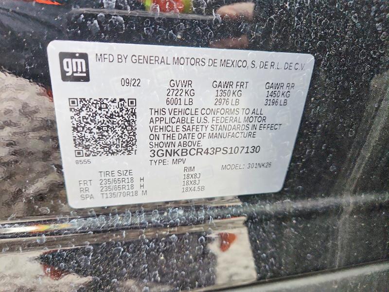 Auction sale of the 2023 Chevrolet Blazer, vin: 3GNKBCR43PS107130, lot number: 46440476