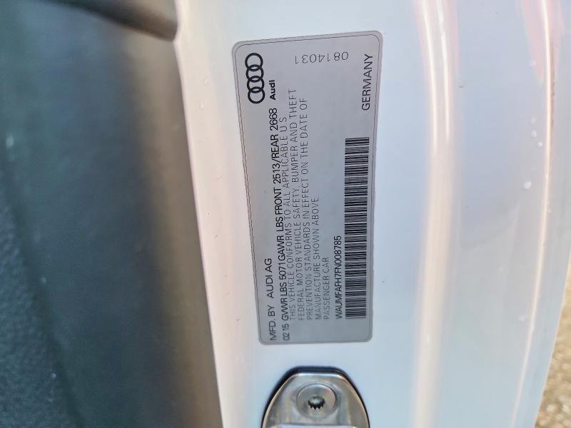 2015 Audi A5 მანქანა იყიდება აუქციონზე, vin: WAUMFAFH7FN008785, აუქციონის ნომერი: 47529616