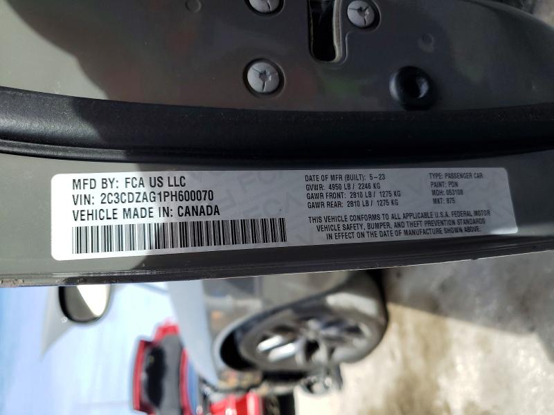 Продажа на аукционе авто 2023 Dodge Challenger, vin: 2C3CDZAG1PH600070, номер лота: 47514106
