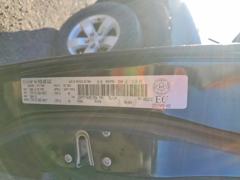 2019 Ram 1500 Classic მანქანა იყიდება აუქციონზე, vin: 1C6RR7FT4KS517954, აუქციონის ნომერი: 79788995
