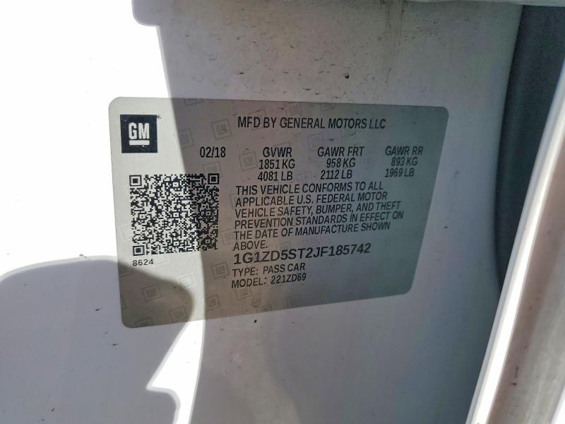 Продажа на аукционе авто 2018 Chevrolet Malibu, vin: 1G1ZD5ST2JF185742, номер лота: 46162376