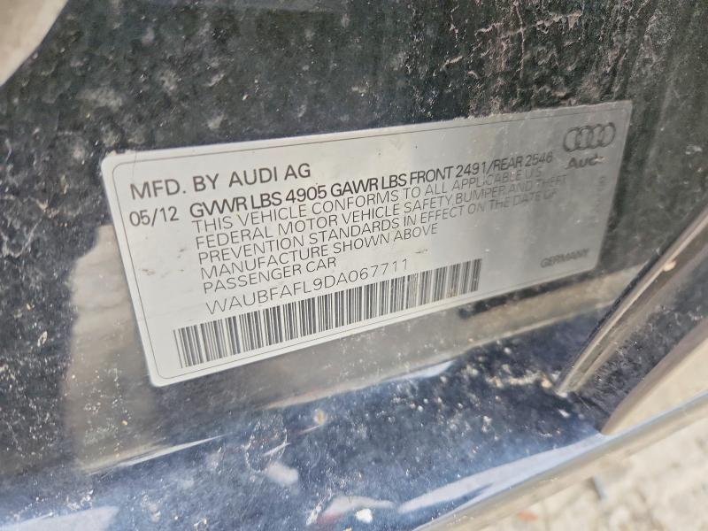 Auction sale of the 2013 Audi A4, vin: WAUBFAFL9DA067711, lot number: 46146526