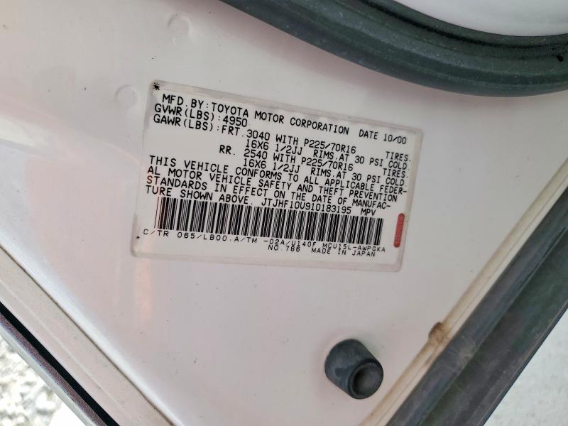 45546566 :رقم المزاد ، JTJHF10U910183195 vin ، 2001 Lexus Rx 300 مزاد بيع