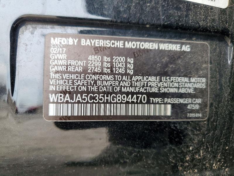 Aukcja sprzedaży 2017 Bmw 530, vin: WBAJA5C35HG894470, numer aukcji: 46819756
