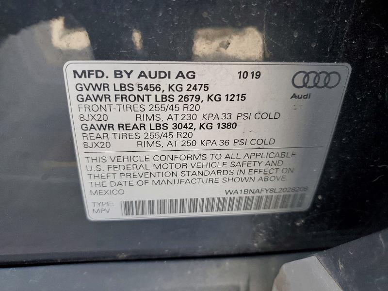 Aukcja sprzedaży 2020 Audi Q5, vin: WA1BNAFY8L2028208, numer aukcji: 48142516