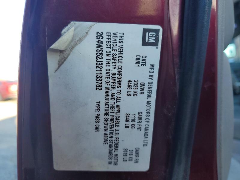 47689826 :رقم المزاد ، 2G4WS52J321133782 vin ، 2002 Buick Century مزاد بيع