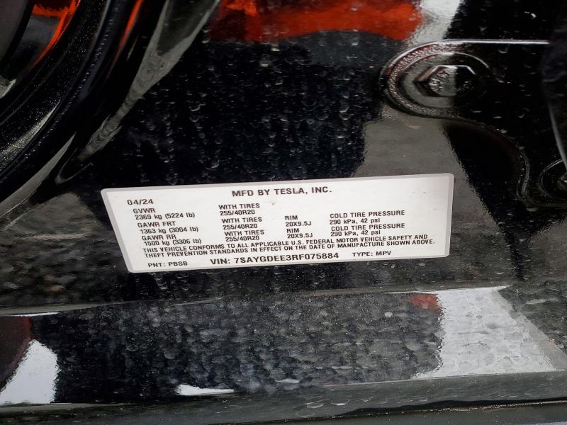 Aukcja sprzedaży 2024 Tesla Model Y, vin: 7SAYGDEE3RF075884, numer aukcji: 41976716