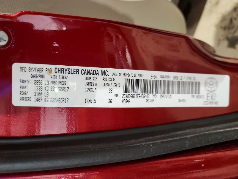 Auction sale of the 2014 Dodge Grand Caravan, vin: 2C4RDGBG1ER456407, lot number: 41936906