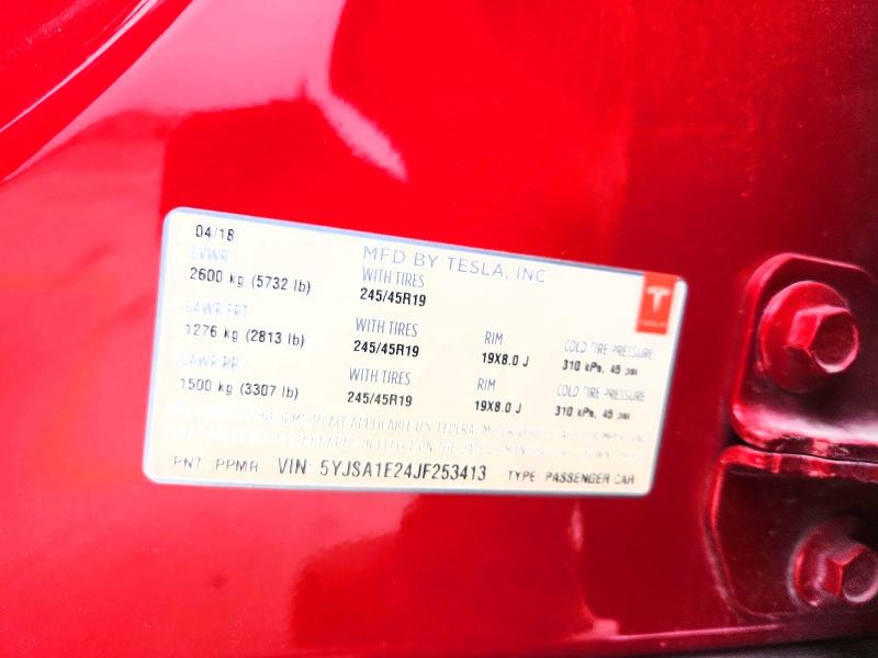 Aukcja sprzedaży 2018 Tesla Model S, vin: 5YJSA1E24JF253413, numer aukcji: 47608296