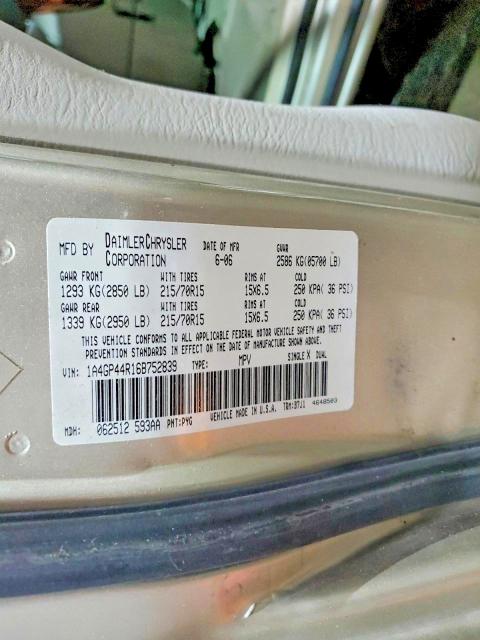 Продаж на аукціоні авто 2006 Chrysler Town & Country, vin: 1A4GP44R16B752839, номер лоту: 79096275