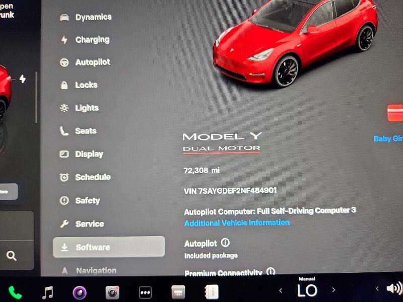 Aukcja sprzedaży 2022 Tesla Model Y, vin: 7SAYGDEF2NF484901, numer aukcji: 45873526
