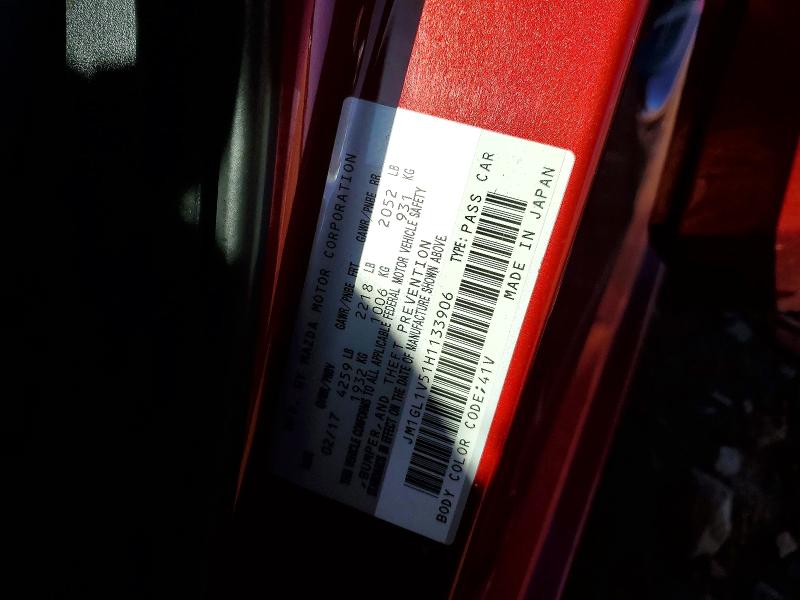 45839046 :رقم المزاد ، JM1GL1V51H1133906 vin ، 2017 Mazda 6 مزاد بيع