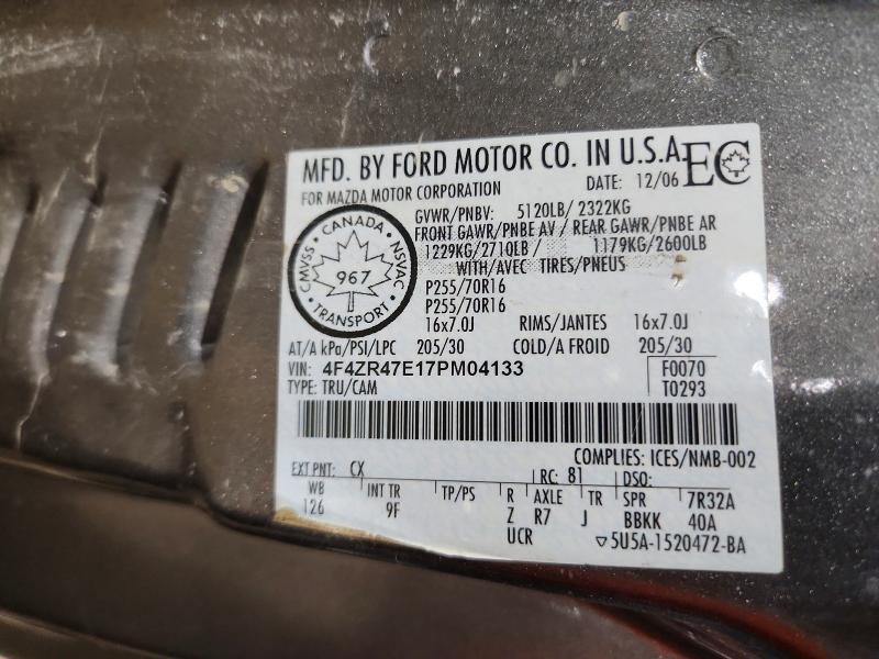 Aukcja sprzedaży 2007 Mazda B4000, vin: 4F4ZR47E17PM04133, numer aukcji: 48154316