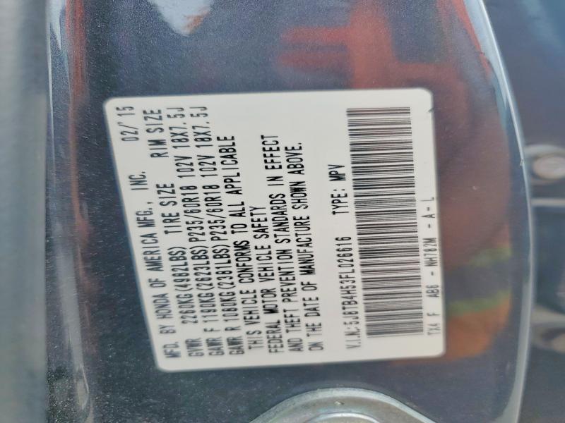 79742845 :رقم المزاد ، 5J8TB4H53FL026616 vin ، 2015 Acura Rdx مزاد بيع