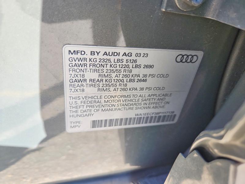 46292316 :رقم المزاد ، WA1EECF38P1117138 vin ، 2023 Audi Q3 مزاد بيع