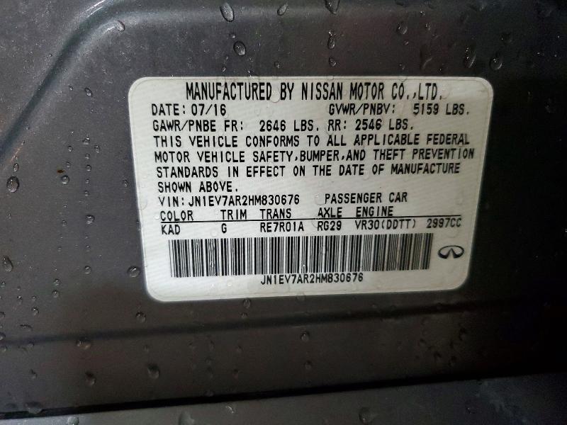 Aukcja sprzedaży 2017 Infiniti Q50, vin: JN1EV7AR2HM830676, numer aukcji: 46662256