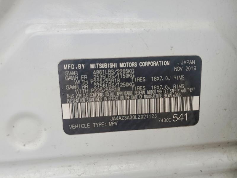 Продаж на аукціоні авто 2020 Mitsubishi Outlander, vin: JA4AZ3A30LZ021123, номер лоту: 79771985