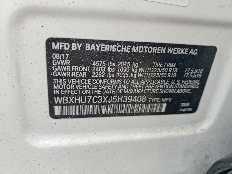 Продаж на аукціоні авто 2018 Bmw X1, vin: WBXHU7C3XJ5H39408, номер лоту: 48280426