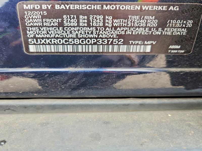 Aukcja sprzedaży 2016 Bmw X5, vin: 5UXKR0C58G0P33752, numer aukcji: 41600996