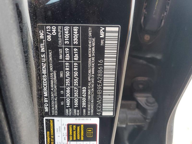 Продажа на аукционе авто 2014 Mercedes-benz Ml, vin: 4JGDA5HB9EA288616, номер лота: 45914176