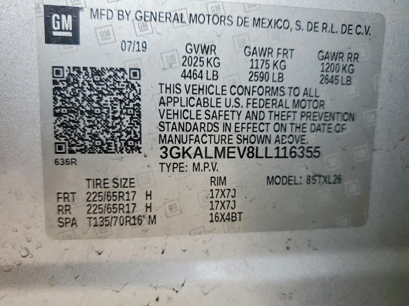 Aukcja sprzedaży 2020 Gmc Terrain, vin: 3GKALMEV8LL116355, numer aukcji: 41796576