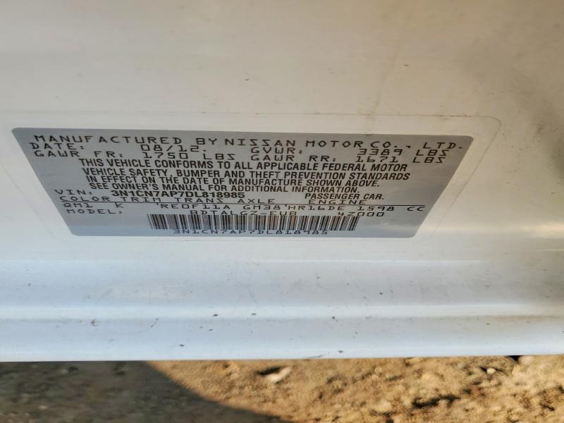 Продаж на аукціоні авто 2013 Nissan Versa, vin: 3N1CN7AP7DL818985, номер лоту: 45632726