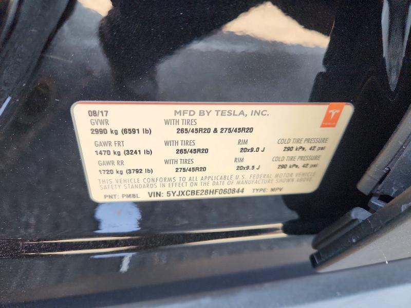 Продажа на аукционе авто 2017 Tesla Model X, vin: 5YJXCBE28HF060844, номер лота: 47115456