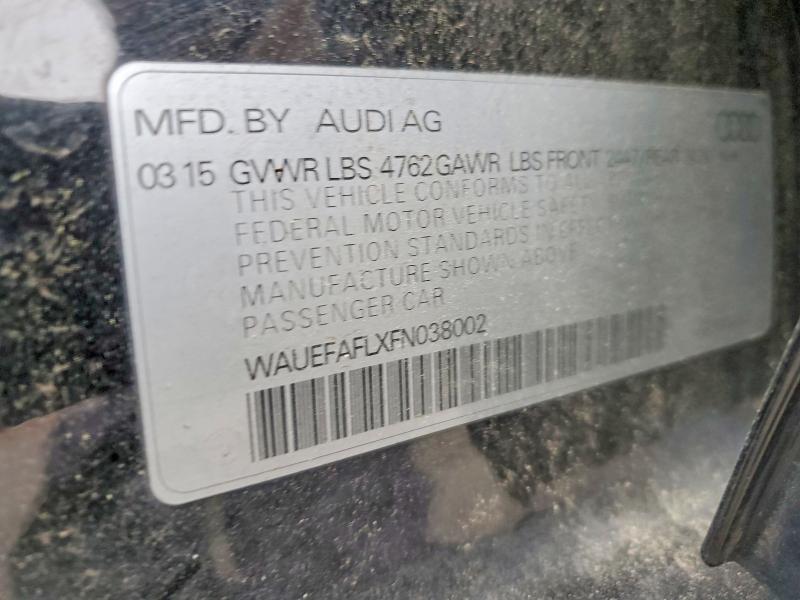 47232636 :رقم المزاد ، WAUEFAFLXFN038002 vin ، 2015 Audi A4 مزاد بيع