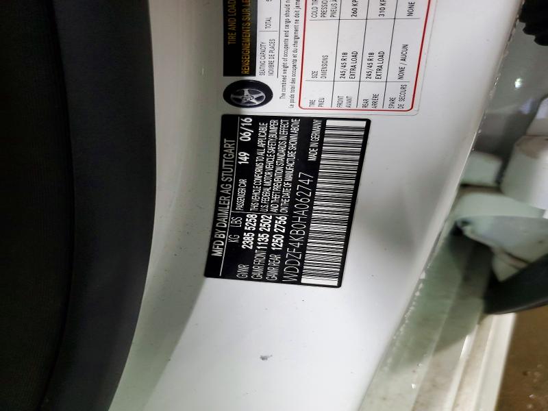 Aukcja sprzedaży 2017 Mercedes-benz E, vin: WDDZF4KB0HA062747, numer aukcji: 47722926
