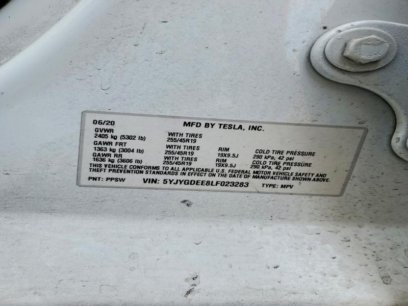 Продаж на аукціоні авто 2020 Tesla Model Y, vin: 5YJYGDEE8LF023283, номер лоту: 46224586