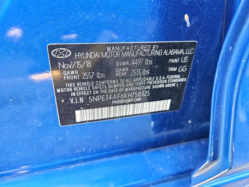 Aukcja sprzedaży 2019 Hyundai Sonata, vin: 5NPE34AF6KH758325, numer aukcji: 46609186