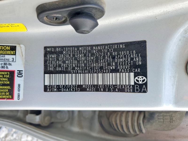 48320856 :رقم المزاد ، 5YFBURHE5EP052402 vin ، 2014 Toyota Corolla مزاد بيع
