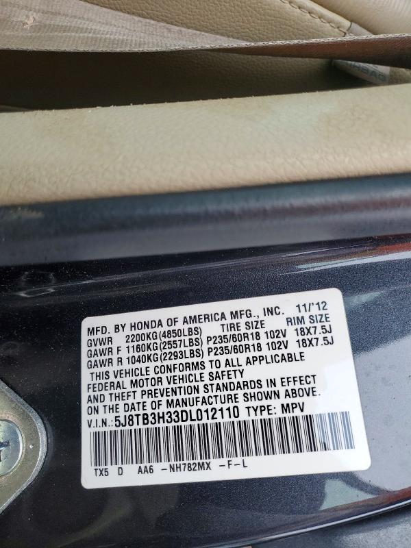 Продажа на аукционе авто 2013 Acura Rdx, vin: 5J8TB3H33DL012110, номер лота: 41698516