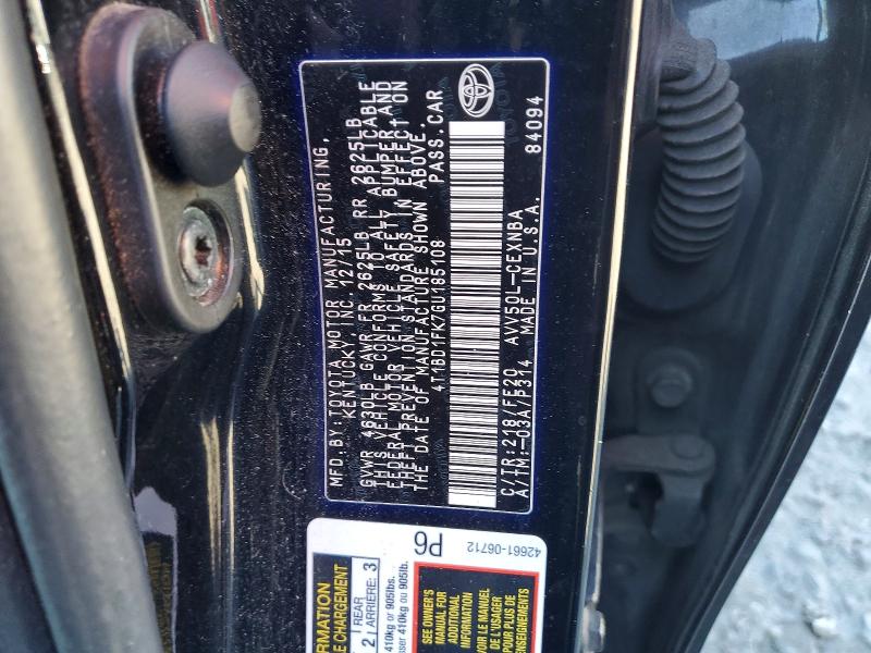 Продаж на аукціоні авто 2016 Toyota Camry Hybrid, vin: 4T1BD1FK7GU185108, номер лоту: 47325886