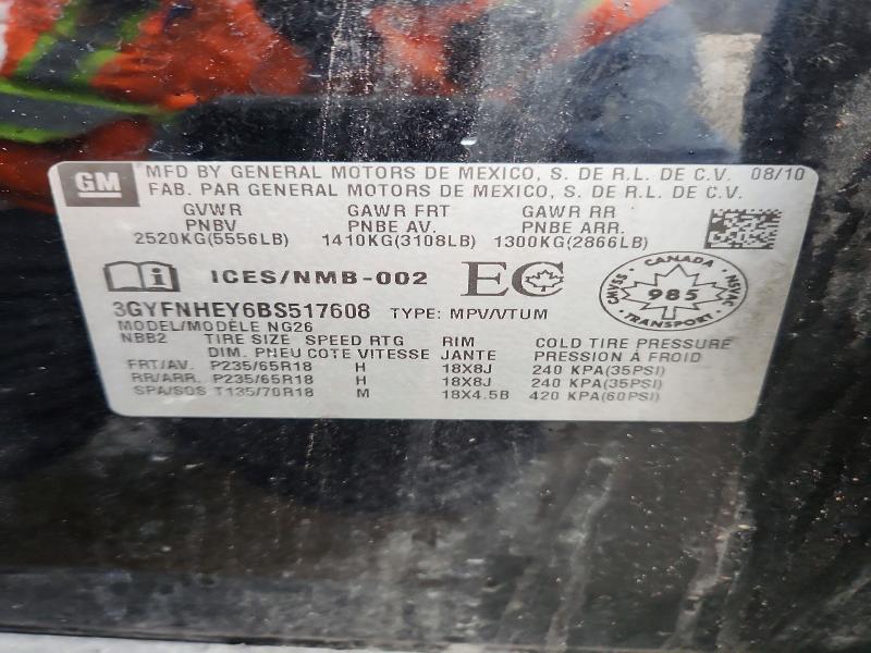 Продаж на аукціоні авто 2011 Cadillac Srx V6 4dr Awd, vin: 3GYFNHEY6BS517608, номер лоту: 45466586