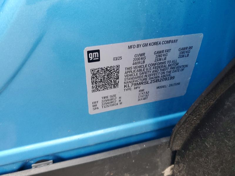 2025 Chevrolet Trailblazer მანქანა იყიდება აუქციონზე, vin: KL79MRSL2SB209199, აუქციონის ნომერი: 46096416