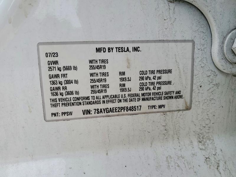 2023 Tesla Model Y მანქანა იყიდება აუქციონზე, vin: 7SAYGAEE2PF848517, აუქციონის ნომერი: 47407456