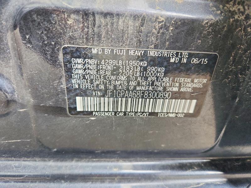 2015 Subaru Impreza მანქანა იყიდება აუქციონზე, vin: JF1GPAA68F8300890, აუქციონის ნომერი: 47396156