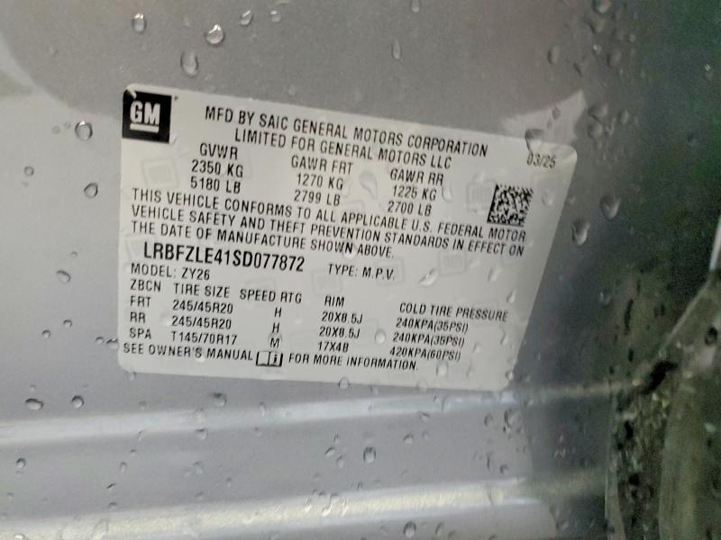 2025 Buick Envision მანქანა იყიდება აუქციონზე, vin: LRBFZLE41SD077872, აუქციონის ნომერი: 47258806