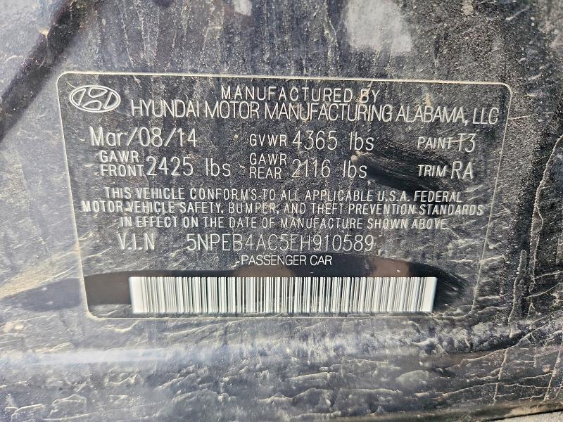 Продаж на аукціоні авто 2014 Hyundai Sonata, vin: 5NPEB4AC5EH910589, номер лоту: 46836986