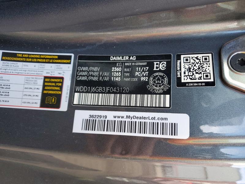 Продажа на аукционе авто 2018 Mercedes-benz E, vin: WDD1J6GB3JF043120, номер лота: 41953236