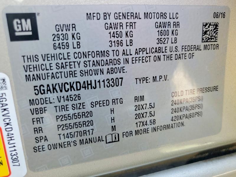 Aukcja sprzedaży 2017 Buick Enclave, vin: 5GAKVCKD4HJ113307, numer aukcji: 46001896
