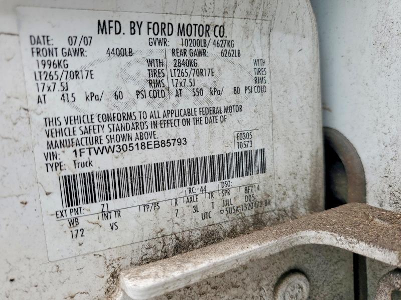 Продажа на аукционе авто 2008 Ford F350, vin: 1FTWW30518EB85793, номер лота: 46724086