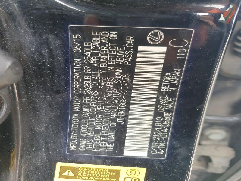 46949996 :رقم المزاد ، JTHBK1GG8F2209378 vin ، 2015 Lexus Es 350 مزاد بيع