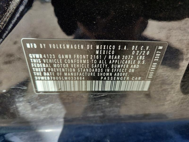 Продаж на аукціоні авто 2020 Volkswagen Jetta, vin: 3VWEB7BU5LM033664, номер лоту: 46649966