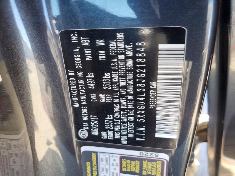 45880696 :رقم المزاد ، 5XXGU4L38JG218848 vin ، 2018 Kia Optima مزاد بيع