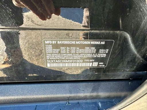 Aukcja sprzedaży 2021 Bmw X5, vin: 5UXTA6C06M9F01809, numer aukcji: 46960826